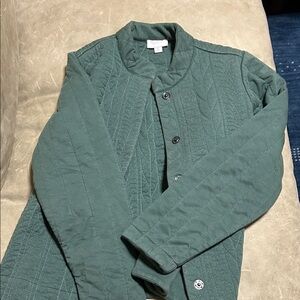 Lightweight Quilted Shirt Jacket in Forest Green